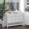 Aghana Digitals 47" White Coffee Bar Cabinet with Adjustable Shelves, 2 Drawers & 2 Cabinets - - 2 of 4