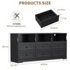 6 Drawer Dresser for Bedroom, 62.9"W Wood Chest of Drawers with Power Outlets, Large Dresser TV Stand, Clothes Storage Organizer for Bedroom - 2 of 4