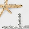 Metal Textured Starfish Hair Clip Set 2pc - A New Day™ Gold/Silver - 4 of 4