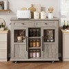 GustoWave Mobile Kitchen Island Cart, Coffee Bar Station with Storage, Drop Leaf Table - 3 of 4