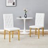 Vynxaria Set of 2 White Armless Dining Chairs with Vintage Design - 2 of 4