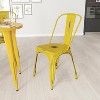 Merrick Lane Banks Indoor/Outdoor Stacking Metal Dining Chair with Single Slat Back and Distressed Powder Coated Finish - 2 of 4