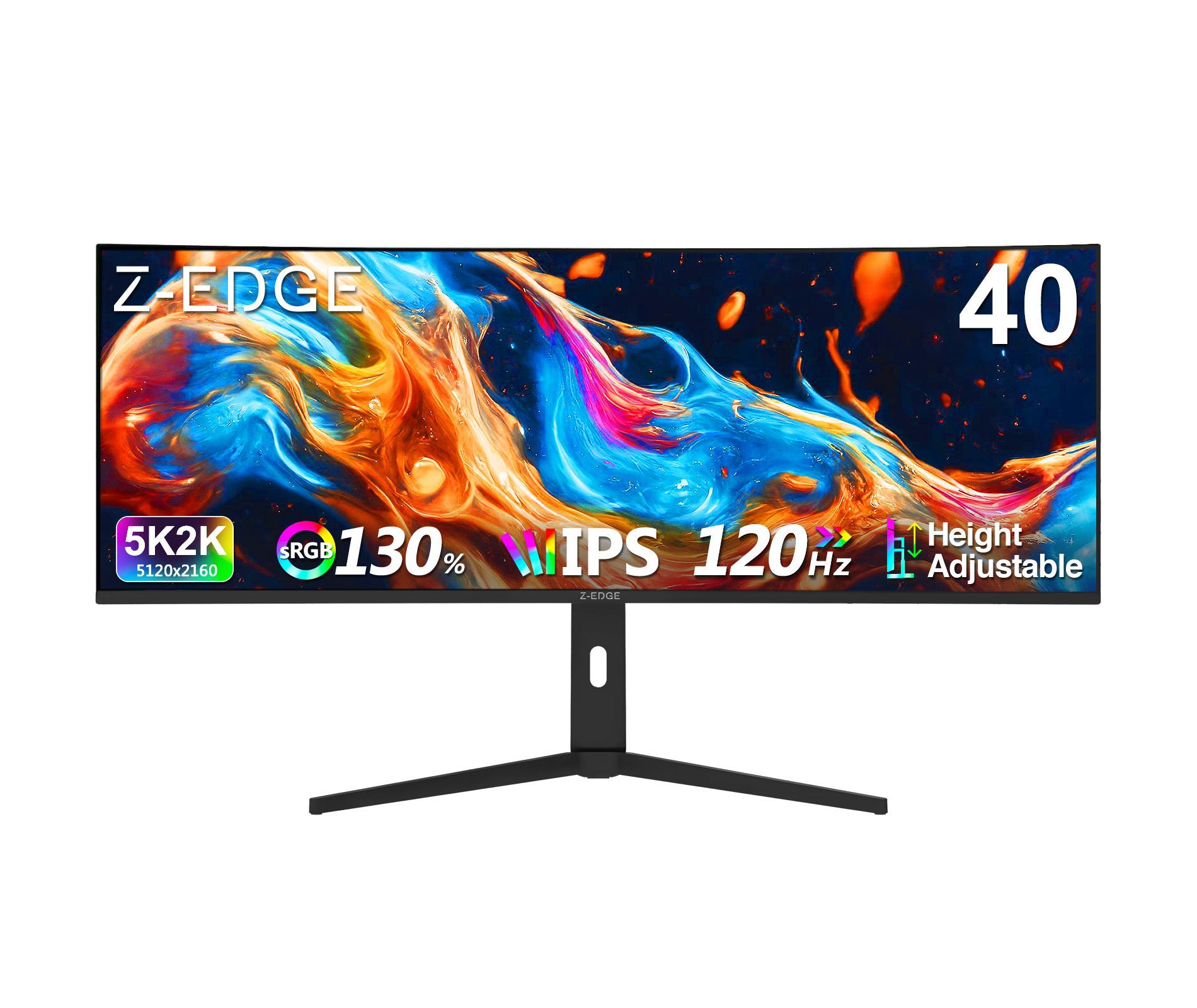 Z-EDGE 40" 120Hz 5K2K 5120x2160 Ultrawide Curved Gaming IPS Monitor, 1ms Response Time FreeSync HDR Built-in Speaker HDMI x2 and DP x2 Ports
