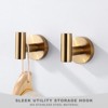 WOWOW Stainless Steel J-Hook Robe/Towel Hook in Brushed Nickel (2 Pack) - 2 of 4