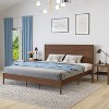 Merrick Lane Solid Wood Platform Bed with Wooden Slats and Headboard, No Box Spring Needed - 2 of 4