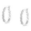 Haus of Brilliance Silver 1/6 cttw Diamond Milgrain Hoop Earring - 4 of 4