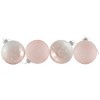 Northlight Snowflakes Glass Ball Christmas Ornaments - 3" (80mm) - Pink and White  - 4ct - 4 of 4