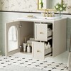 JUJABU 24" Wall-Mounted Bathroom Vanity with Ceramic Sink, 2 Drawers and Soft-Close Door - 4 of 4