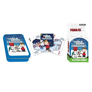 NMR Distribution Peanuts Charlie Brown Christmas Playing Cards With Tin - 1 of 4