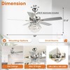 Parrot Uncle 52" Modern Crystal Ceiling Fan with Light and Remote for bedroom, kitchen - 3 of 4