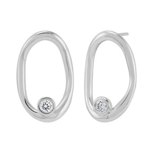 Silpada 'On The Edge' Sterling Silver White Cubic Zirconia Drop Earrings - 1 of 4