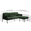L-Shaped Sectional Sofas with Ottoman, Modern Upholstered Couch for Small Spaces, Living Room, Bedroom, or Office - 4 of 4