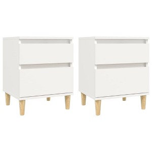 CLIHOME 2 Pieces 2-Drawer Modern Nightstands, Mid Century Bedside Cabinet End Table With Support Legs for Bedroom - 1 of 4
