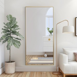 Dovelina Modern Rectangular Aluminium Fine Edge Black Hanging Mirror Decorative Wall Mirror - 1 of 4