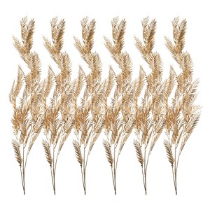 Unique Bargains Home Garden Jungle Decor Artificial Palm Leaves Plants 6 Pcs - 1 of 4