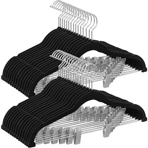 Better Homes & Gardens Non-Slip Velvet Clothing Hangers, 50 Pack, Black, Size: Space Saving