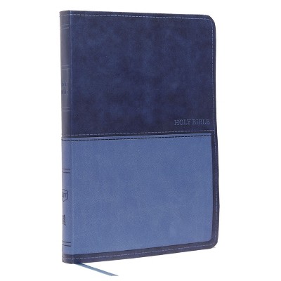 Kjv, Value Thinline Bible, Large Print, Leathersoft, Blue, Red Letter Edition, Comfort Print - by  Thomas Nelson (Leather Bound)