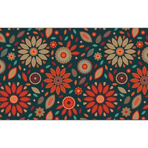 Briarwood Lane Everyday Doormat 30x18 Indoor Outdoor Orange and Teal Floral Doormat - 1 of 4