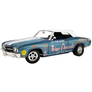 1970 Chevrolet Chevelle Convertible Blue Metallic with White Stripes Drag Car Ltd Ed to 774 pcs 1/18 Diecast Model Car by ACME - 1 of 4