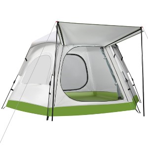 SUGIFT Spacious 4-6 Person Camping Tent with Mesh Windows, Awning & Waterproof Design - 1 of 4