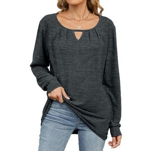 Coolmee Women's Long Sleeve Tops Business Casual Blouses Dressy Work Office Flowy Shirt Trendy Outfits - 1 of 4