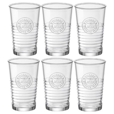 Bormioli Rocco Officina1825 Water Glass, 6-Piece, 11 oz, Clear