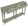 Luxystar Retro Console Table with 4 Drawers, Open Shelf for Entryway and Living Room, Grey Wash - 4 of 4