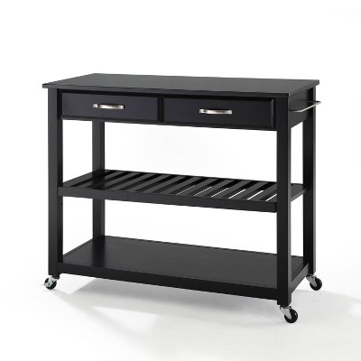 Granite Top Kitchen Prep Cart Black - Crosley