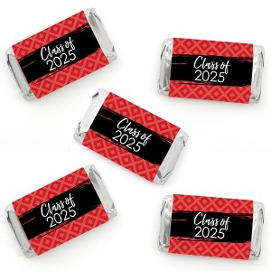 Big Dot of Happiness 2025 Red Graduation Party - Mini Candy Bar Wrapper Stickers - Small Favors - 40 Count - 1 of 4