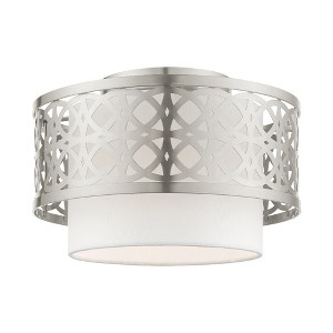 Livex Lighting Calinda 1 - Light Semi-Flush Mount in  Brushed Nickel - 1 of 1