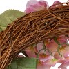 24" Artificial Pink Hydrangea Wreath - National Tree Company - 4 of 4