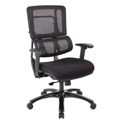 Breathable Vertical Mesh Chair with Steel Fabric Seat Black - OSP Home Furnishings