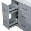 ChicFurnit Bathroom Vanity 30 Inch for Bathroom Vanity with Ceramic Sink Flip-Out Drawer Design for Plumbing Solid Wood Legs, Gray, 30"*18.3"*33.9" - 4 of 4