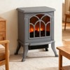 SEVOBAL Indoor Fireplaces Chic Electric Fireplace Stove Retro Style for Cozy Trendy Home Interiors, Grey, 14.8"*9"*17.3" - 3 of 4