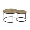 NicBex Nesting Round Coffee Table Set,2-Piece Circular End Table with Marble Pattern Top,Metal Frame Side Tables for Living Room,Office - 2 of 4