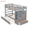 NicBex Twin Over Twin Bunk Bed with Trundle and Storage Drawers,Loft Bed with Ladder and Converts to 3 Beds,Noise Reduced Bunk Beds for Bedroom - 3 of 4