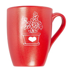 Elanze Designs Botanical Succulent Nature Coffee Cup Mug 10 Ounce Ceramic With Shimmery Metallic Finish Elegant Minimalist Jade Plant Silhouette - 1 of 4