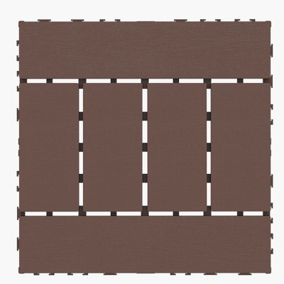 Vynxaria Dark Gray H Shaped DIY Interlocking Tiles for Tile Floors: 44 Pieces, Perfect for Porch, Pool Area, Balcony, Backyard & Courtyard