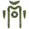 Christmas Wreath,Garland Set of 6, PreLit Artificial Décor with One Wreath and Arc Garland,2 PCS of Garlands and Teardrop Garlands for Home Décor - 2 of 4