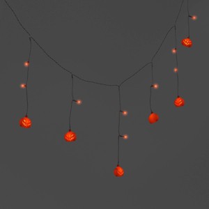 Diecut Plastic Blow Mold Pumpkin Indoor Outdoor Icicle String Lights with Orange LEDs - Hyde and EEK! Boutique™ - 1 of 4