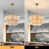 C Cattleya Farmhouse Natural Rattan Chandelier with Hand Woven Flower-Shaped Shade - 3 of 4