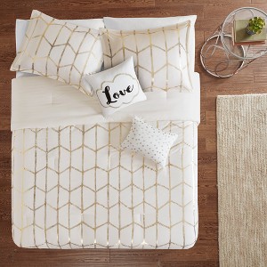 Arielle Metallic Printed Comforter Set - 1 of 4