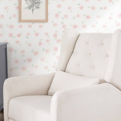 Cream Eco-Weave Swivel Recliner with Tufted Back