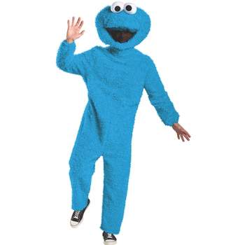 Mens Sesame Street Plush Cookie Monster Prestige Costume - Large/X Large - Blue
