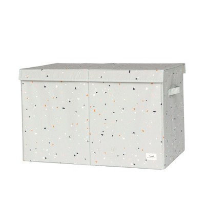 3 Sprouts Kids Recycled Fabric Folding Toy Chest - Terrazzo Green