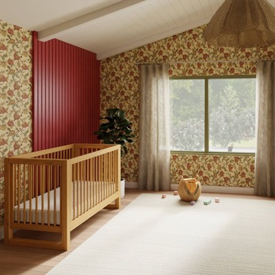 Honey Wood 3-in-1 Convertible Crib with Toddler Bed Kit