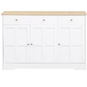 Racxily Kitchen Buffet Storage Cabinet with Arched Design - White Sideboard with Door, Drawer-Versatile Pantry Organization - 1 of 4