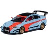 Mitsubishi Lancer Evolution X Varis RHD Light Blue with Black Top and Orange Stripes 1/64 Diecast Model Car by CM Model - 2 of 4