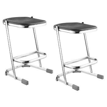 Seville Classics Stainless Steel Top Pneumatic Work Stool - On