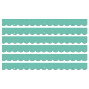 Carson Dellosa Education We Belong Speckled Teal Scalloped Borders Per Pack, 39 Feet Per Pack, 6 Packs - 1 of 3